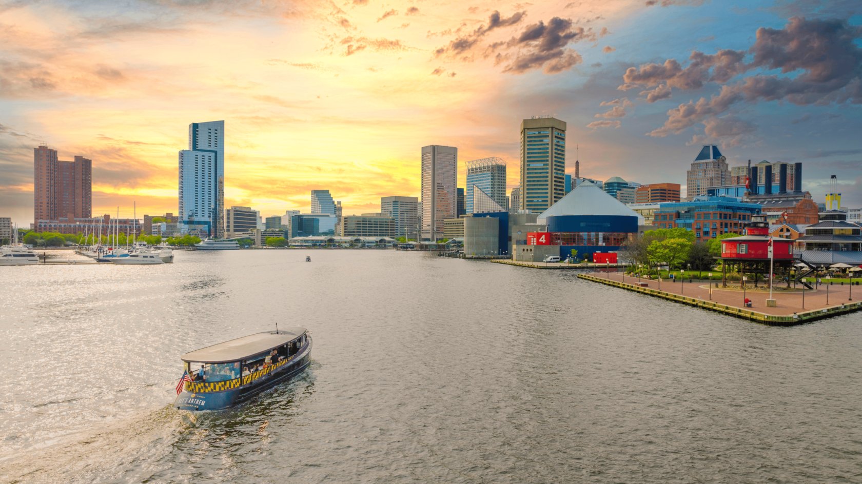 Inner Harbor Baltimore skyline and waterfront